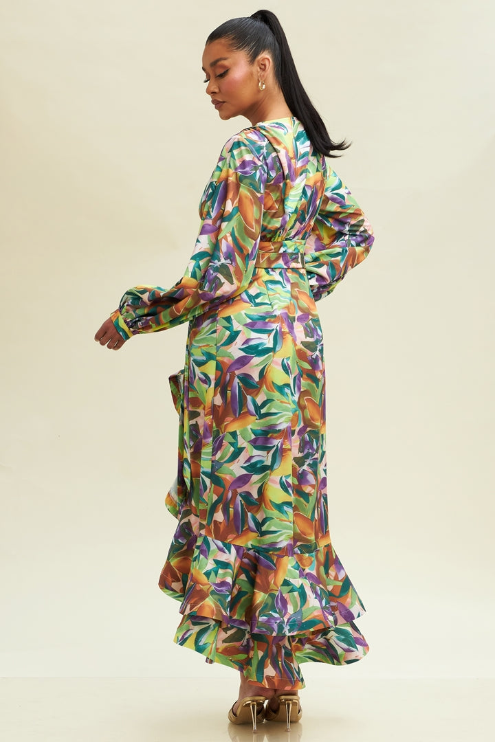 Vestido Cruzado Colores Manga Larga