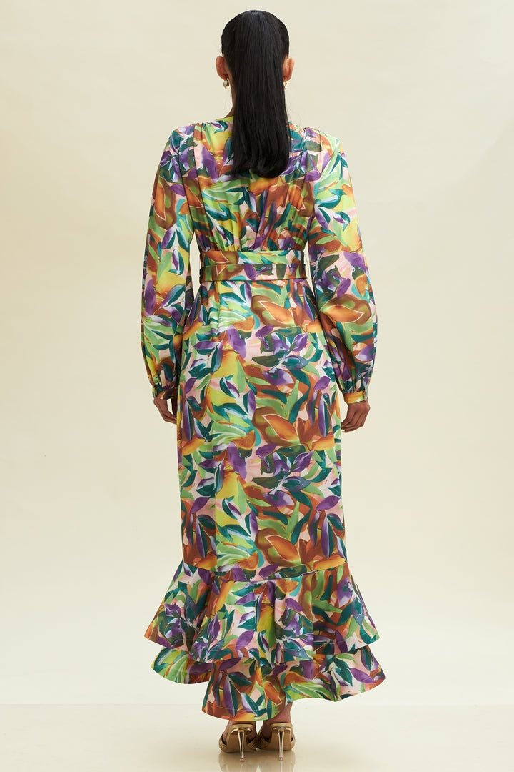 Vestido Cruzado Colores Manga Larga