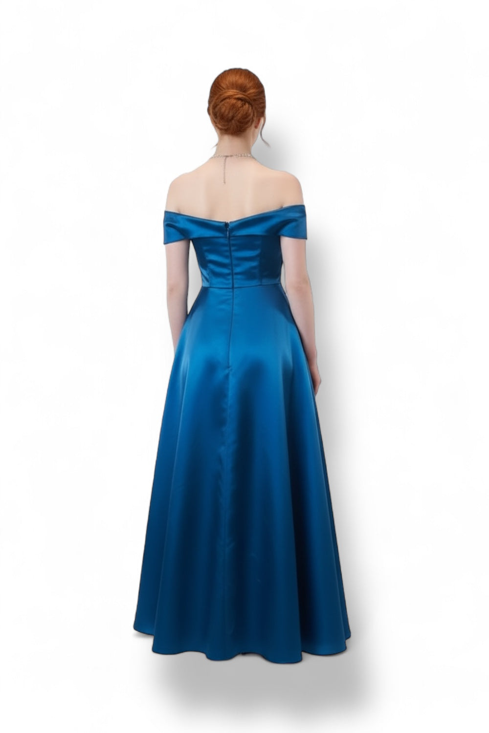 Vestido princesa azul petróleo