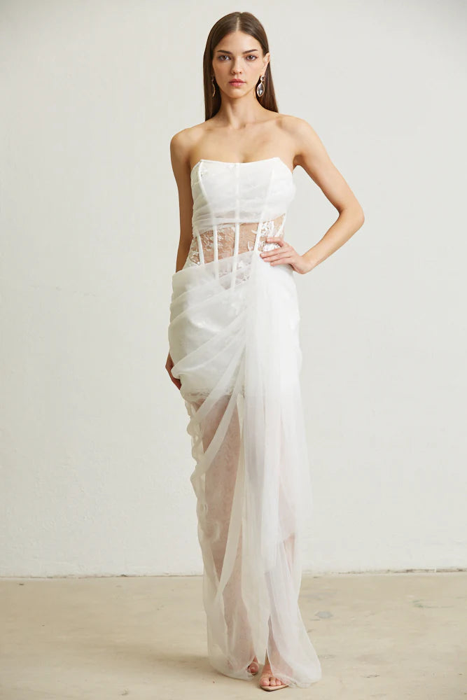 Vestido largo transparente hotsell