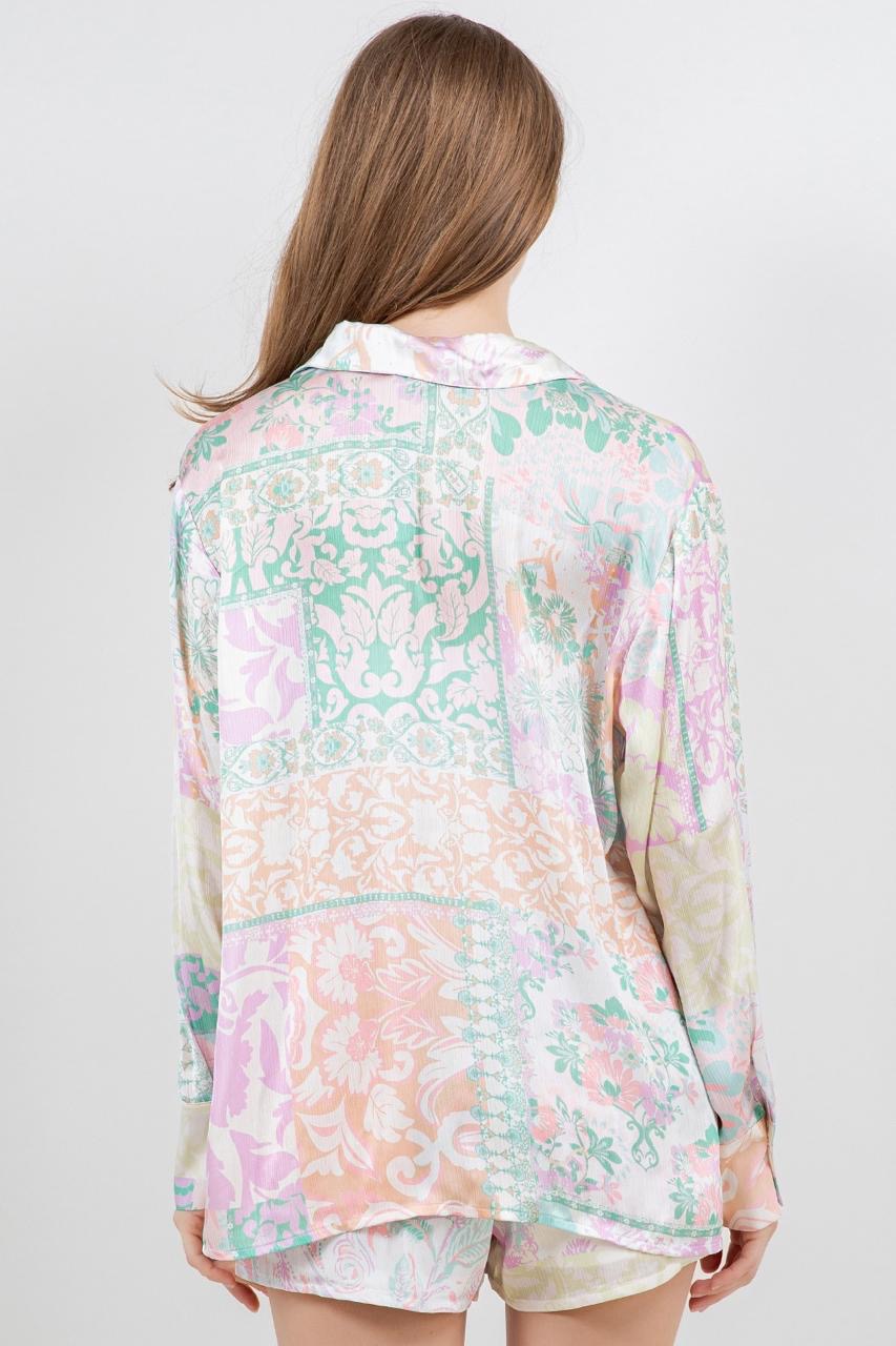 Set camisa y short satin