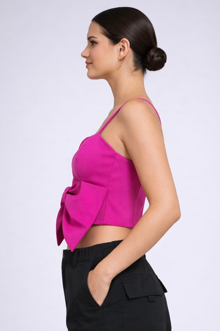 Top Fucsia Moño Protagónico