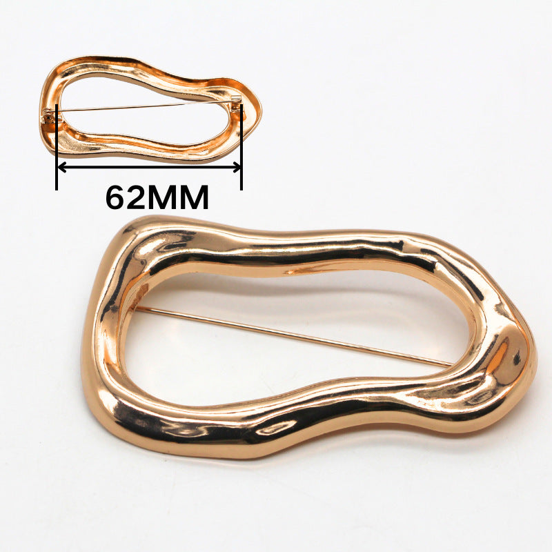 Hebilla Anillo Orgánico Martillado Dorado