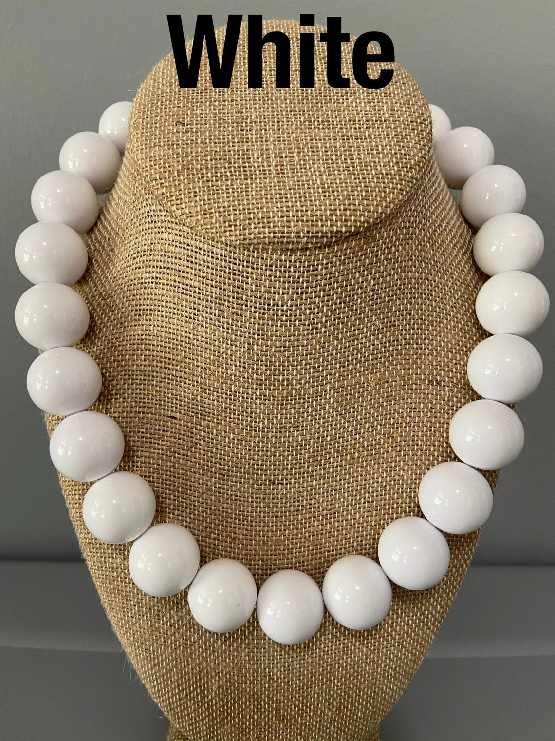 Collar Chunky de Esferas Blanco Marfil
