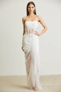 Vestido Largo transparente blanco