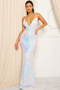 Vestido Sexy Nude con Lentejuela Tornasol