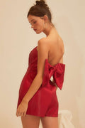 Romper Rojo Moño atras