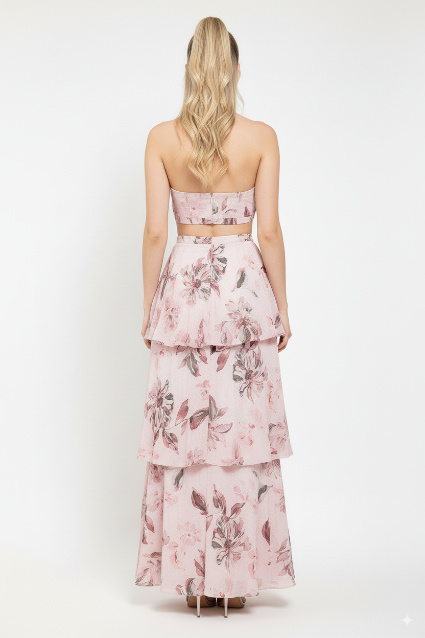 Conjunto Floral Rosé de Dos Piezas