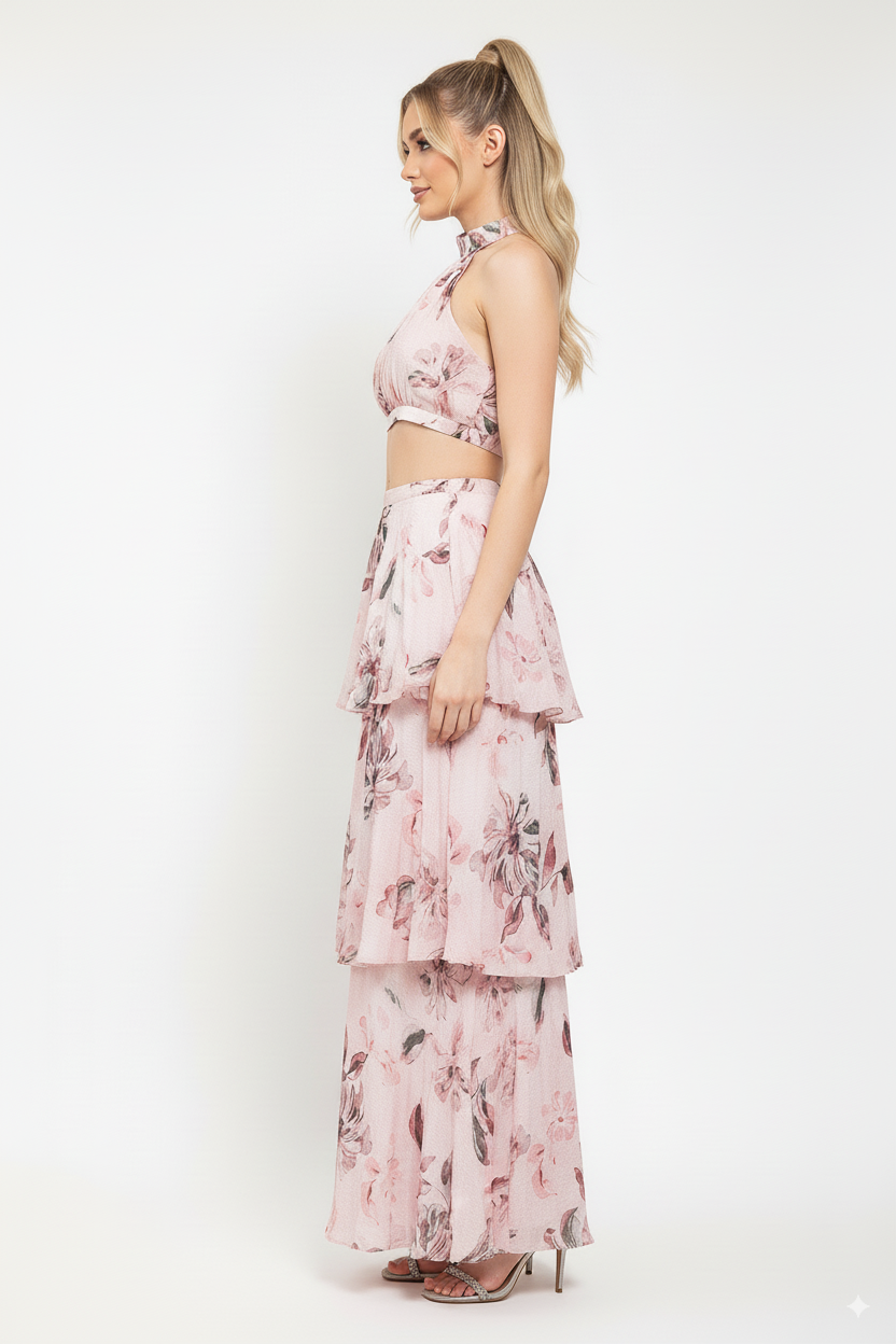 Conjunto Floral Rosé de Dos Piezas