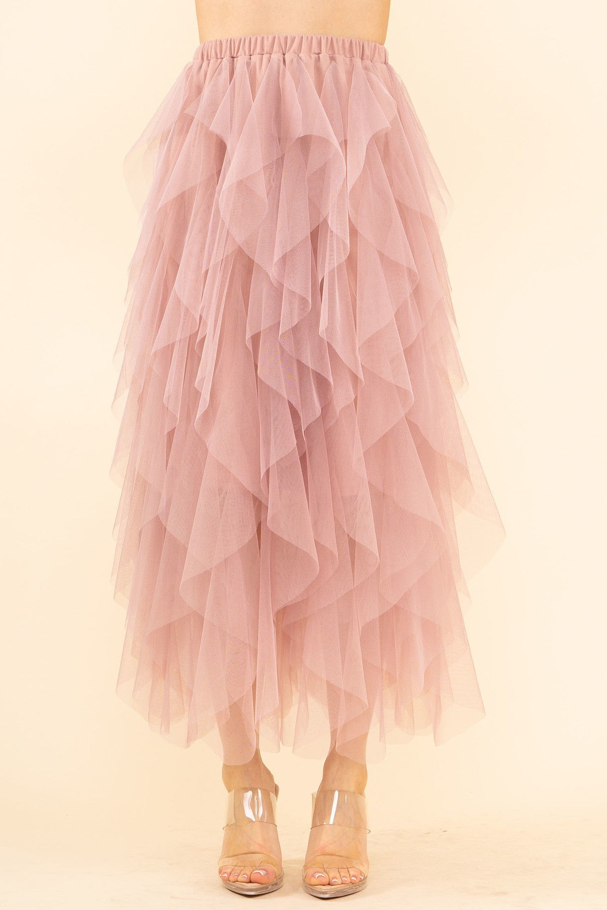 Rosa Palo Falda Tul Capas Falda Rosa De Tul Falda Larga Tul Capas Rosa