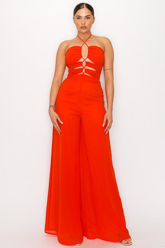 Jumpsuit Tomate Escote Cruzado