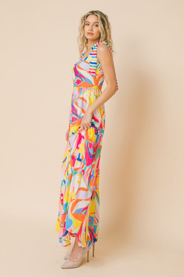 Vestido largo de día print