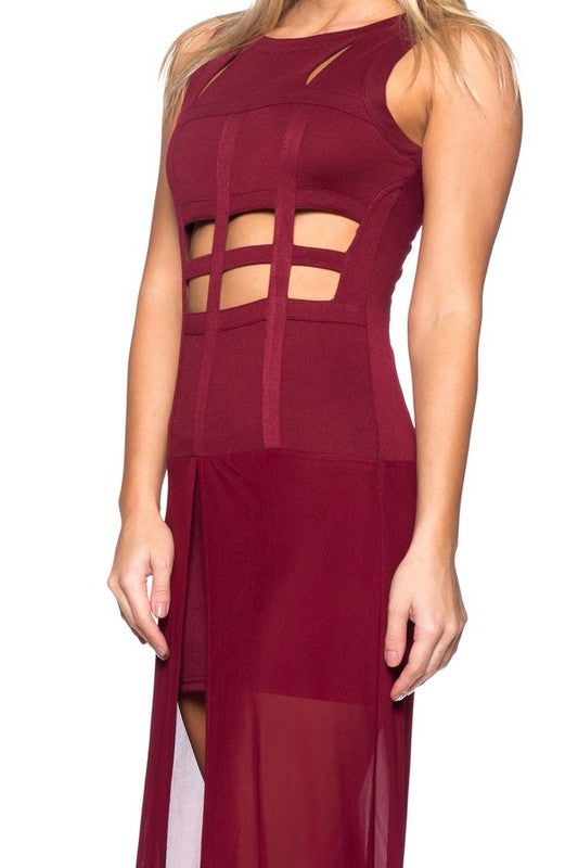 VESTIDO CORTO LARGO COLOR VINO
