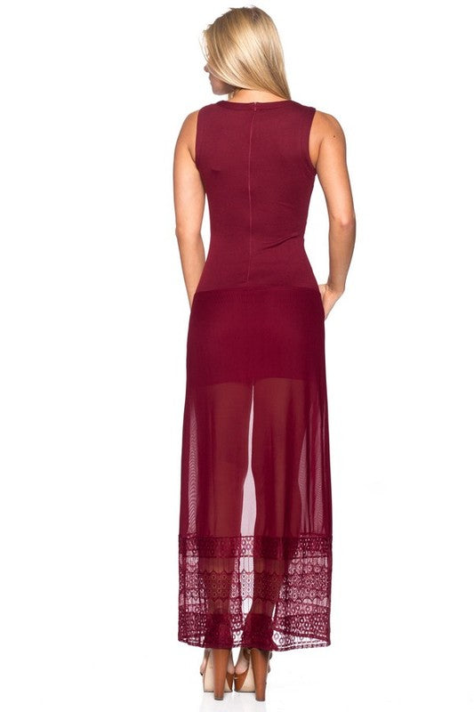 Vestido Corto Largo Color Vino