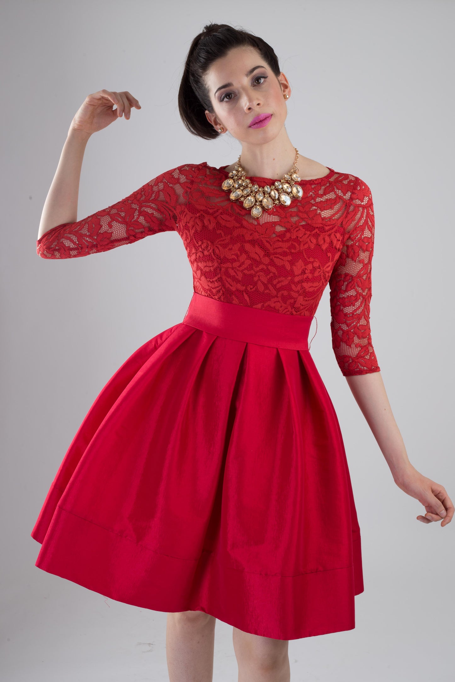VESTIDO MIDI DE MANGA LARGA