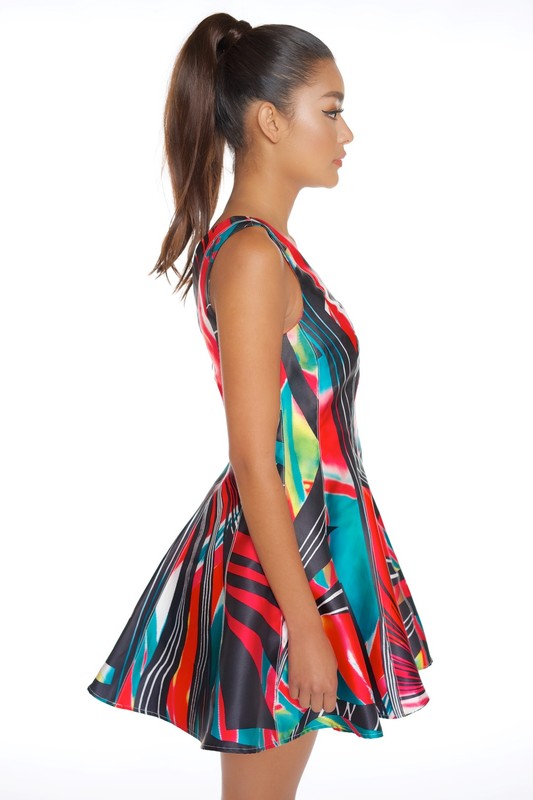 Vestido Corto Tafeta Colores Corte a