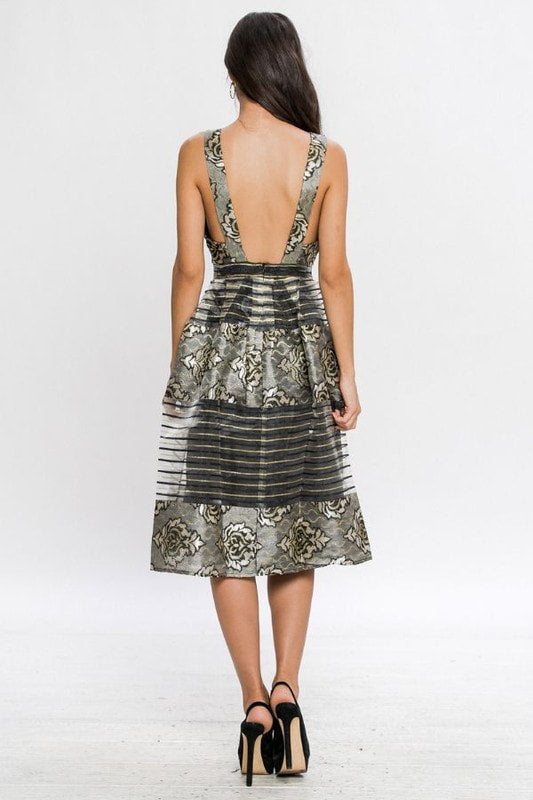 VESTIDO MIDI DORADO