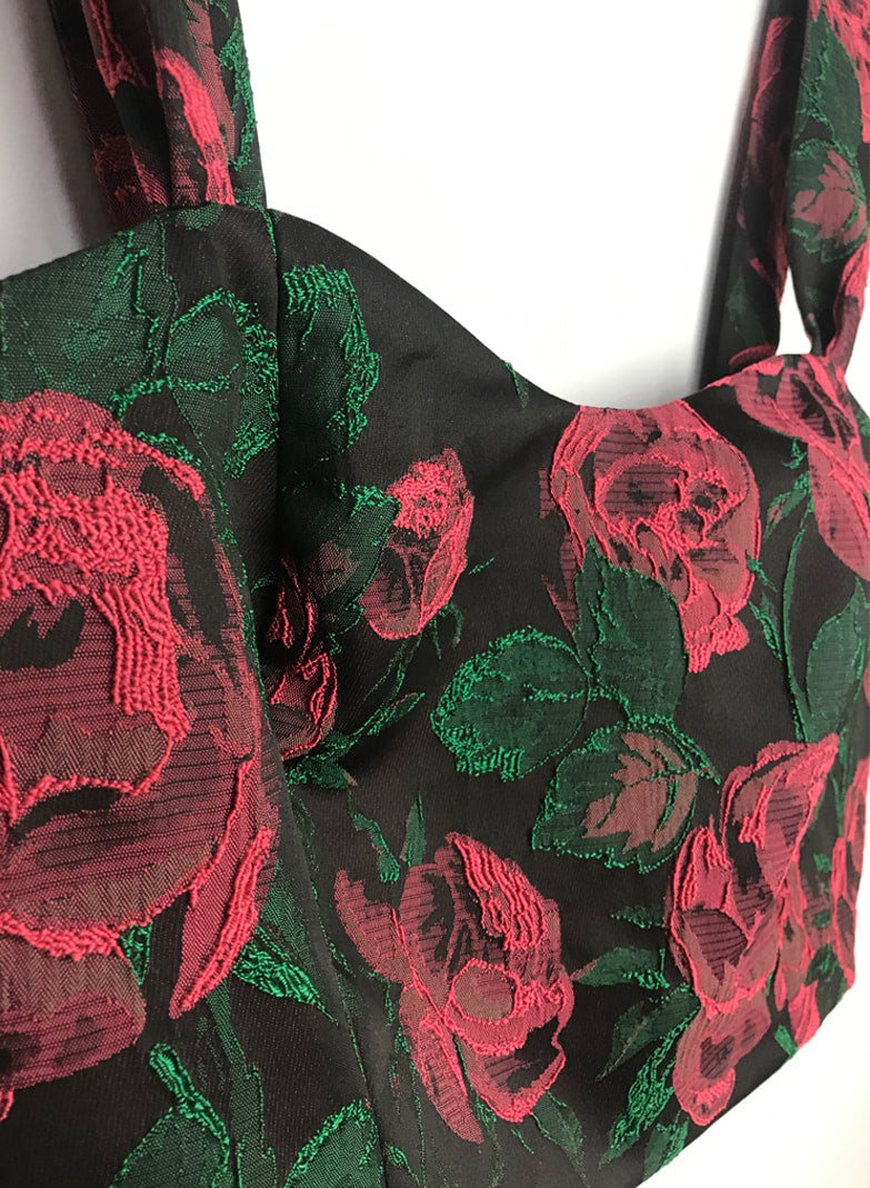 Top Negro con Rosas