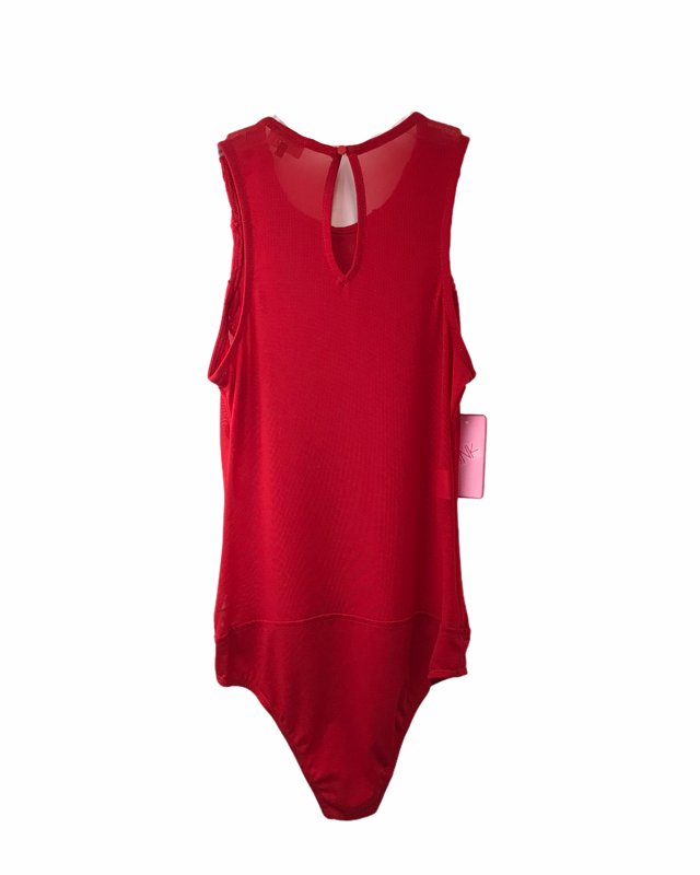 Bodysuit Rojo mesh con Flores