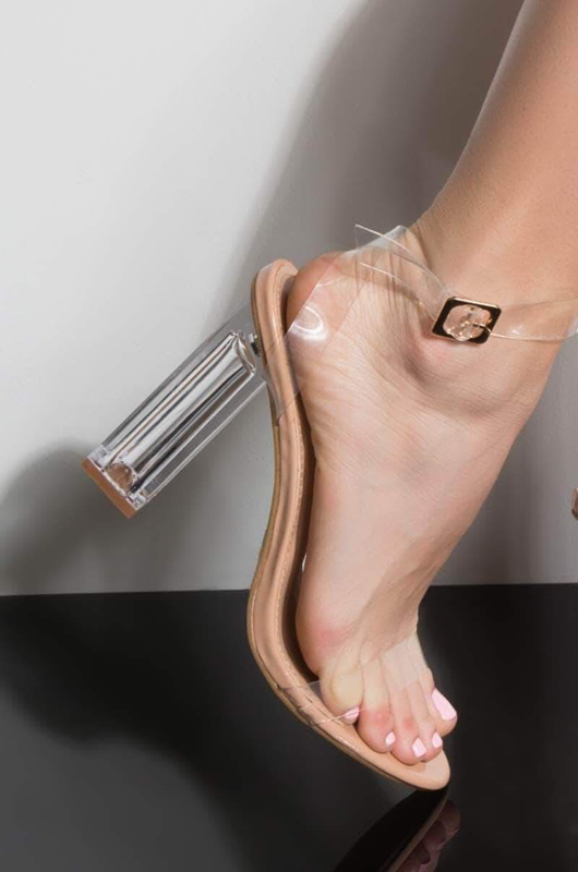Zapato transparente nude
