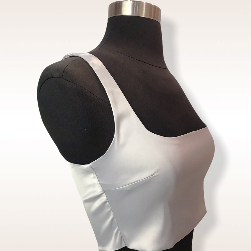 Crop escote cuadrado plata