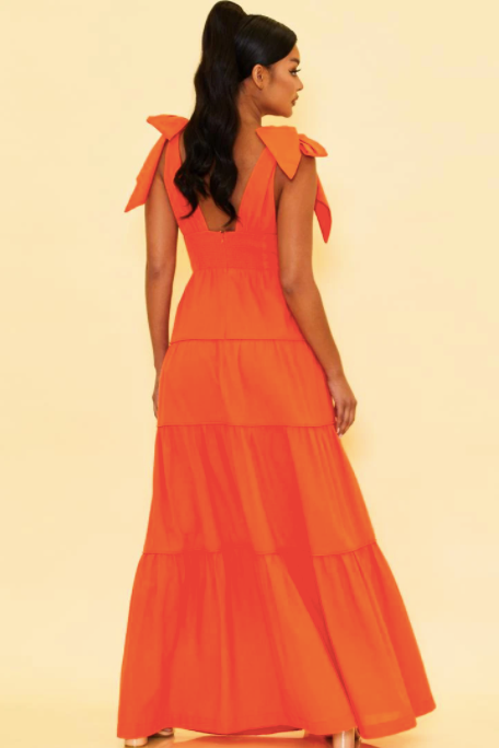 Vestido Naranja  largo