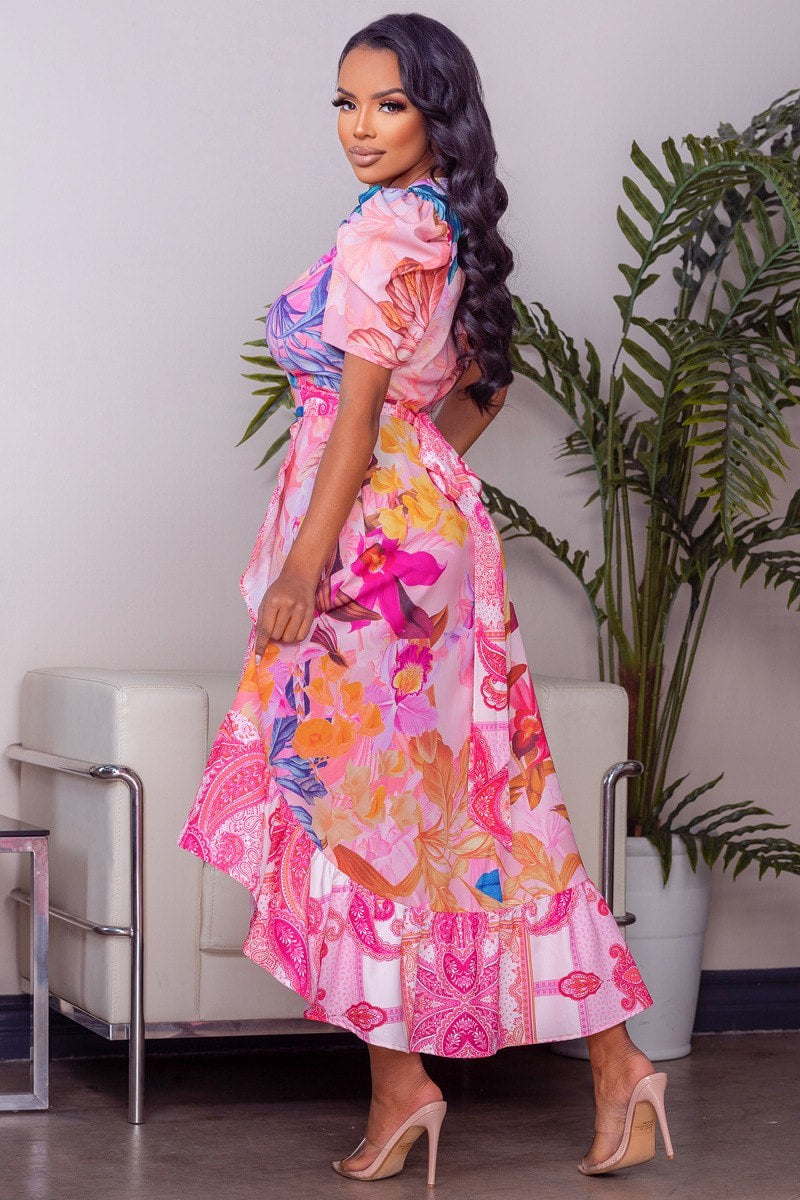 Vestido Rosa Corto Largo