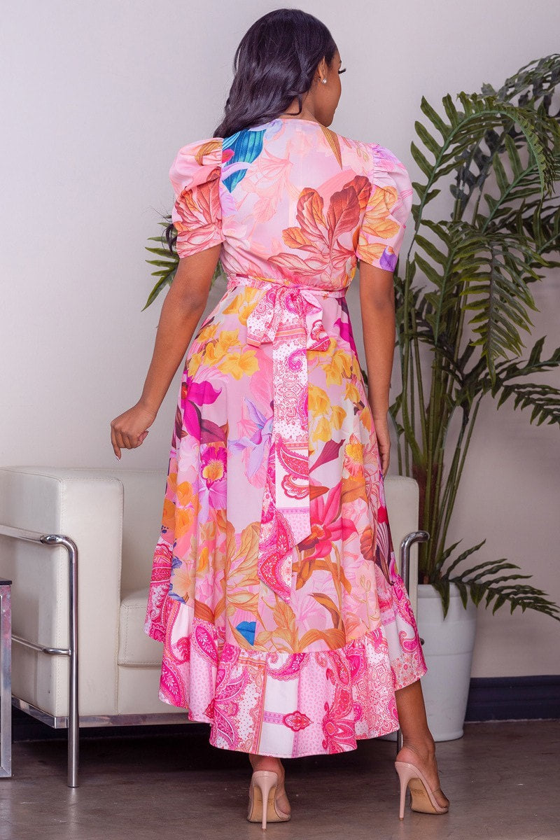 Vestido Rosa Corto Largo