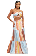 Conjunto Top y Falda de Rayas