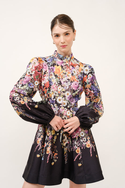 Vestido largo camisero  Flores Colores