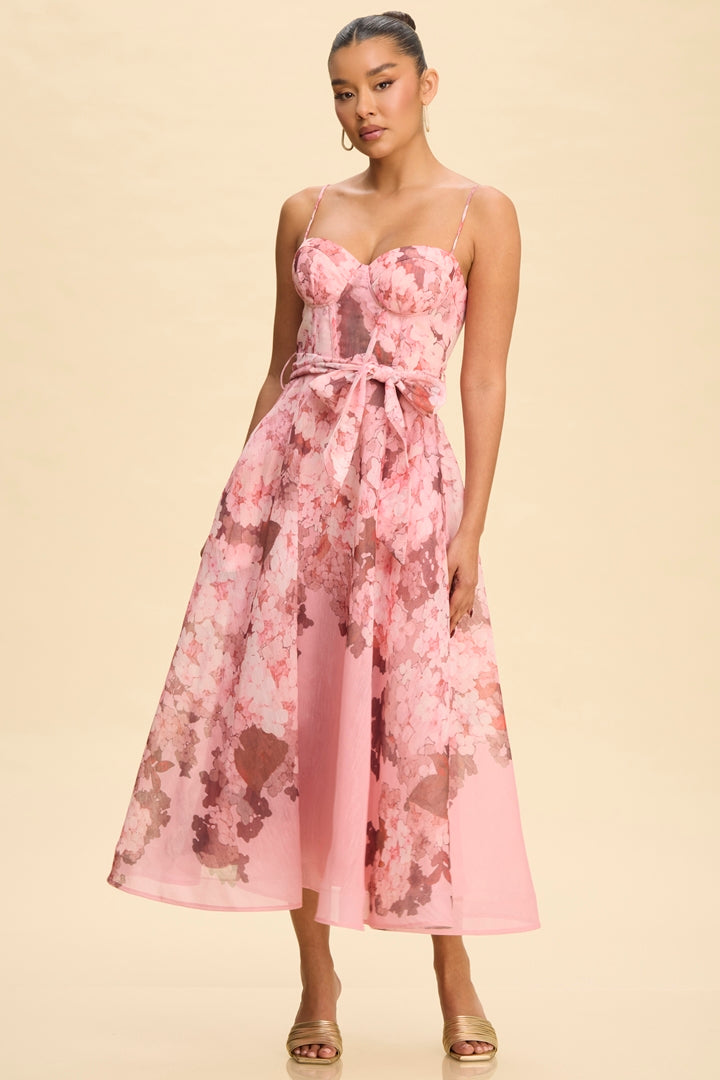 Vestido Midi Floral Rosa Multicolor | V260203