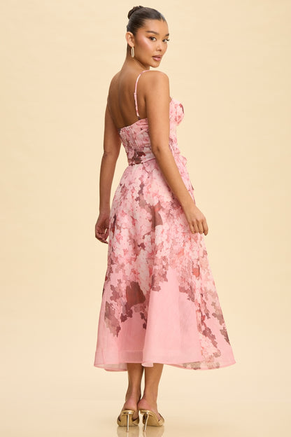 Vestido Midi Floral Rosa Multicolor | V260203