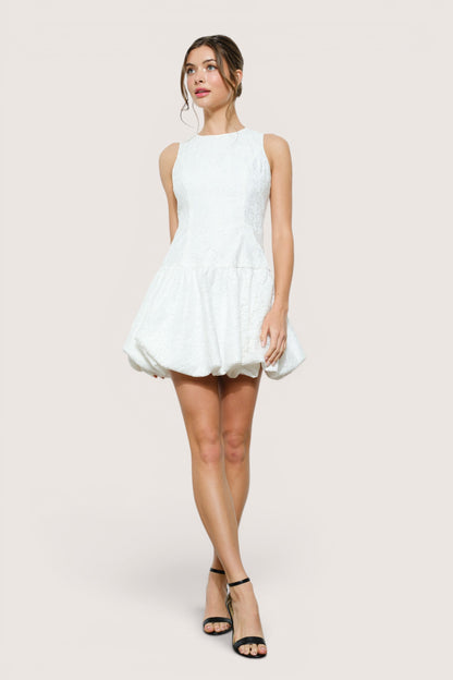 Vestido Corto Encaje Globo