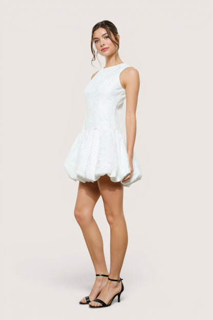 Vestido Corto Encaje Globo