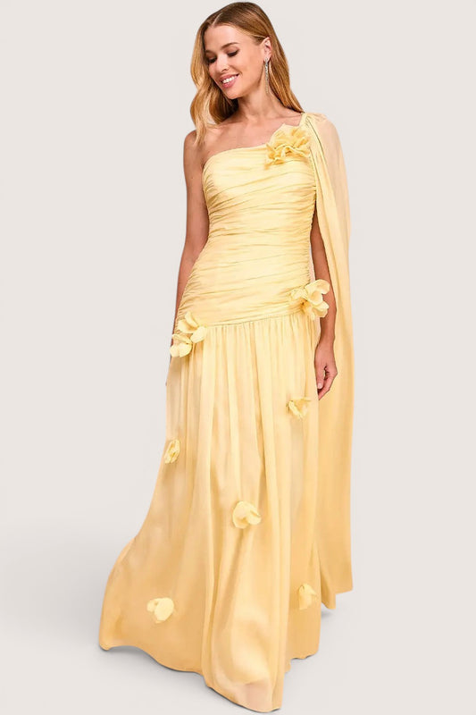 Vestido Amarillo Aurora One-Shoulder