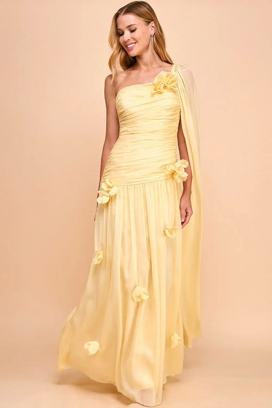 Vestido Amarillo Aurora One-Shoulder