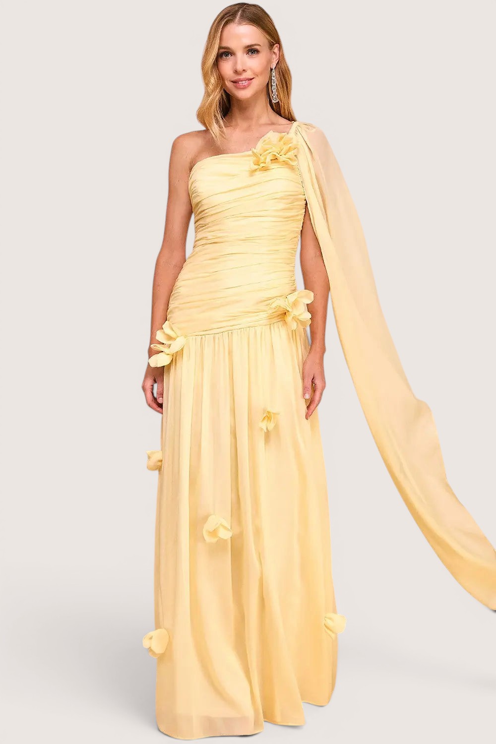 Vestido Amarillo Aurora One-Shoulder