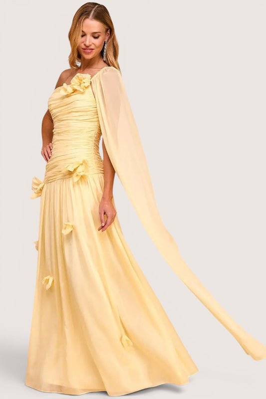 Vestido Amarillo Aurora One-Shoulder