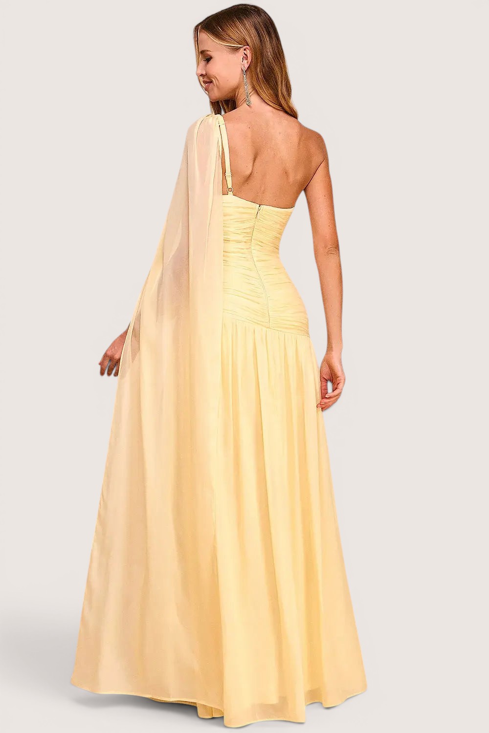 Vestido Amarillo Aurora One-Shoulder