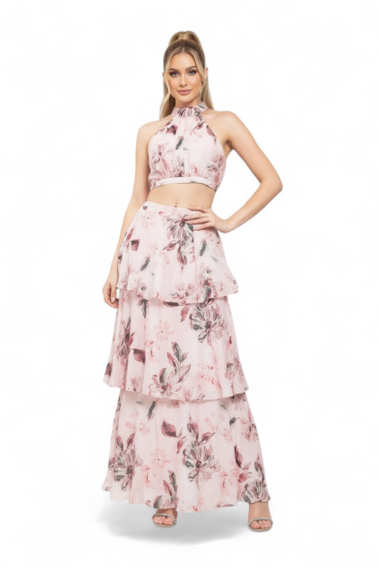 Conjunto Floral Rosé de Dos Piezas