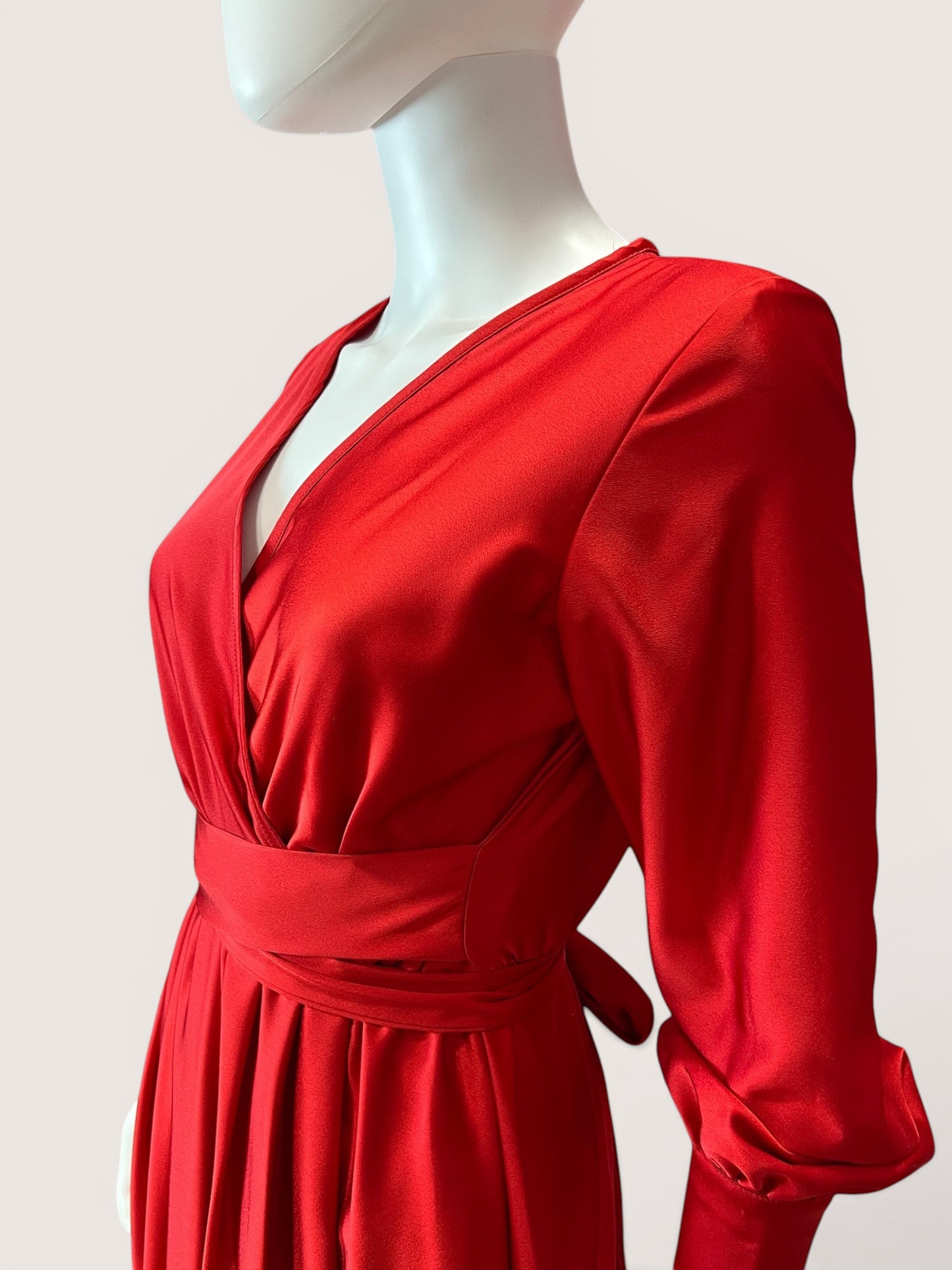 Vestido largo Satinado manga Larga