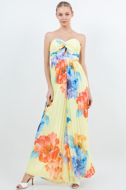 Jumpsuit plisado amarillo flores