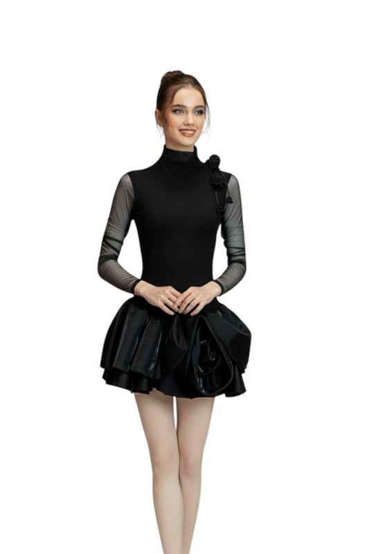 Mini Dress “Black Rose Couture”