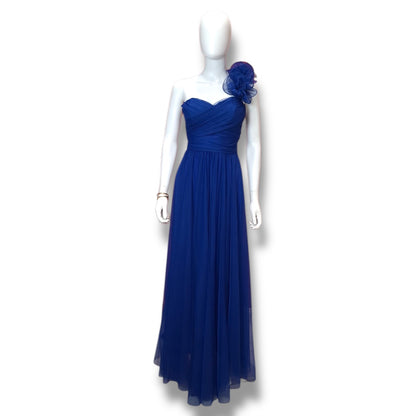 Vestido Largo tul con olanes un tirante