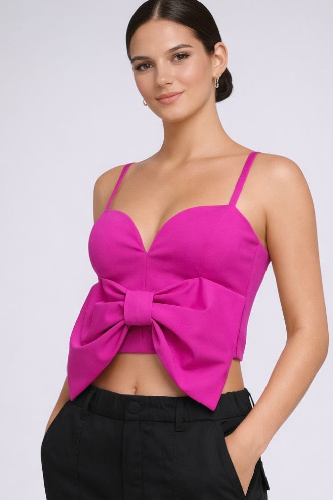 Top Fucsia Moño Protagónico