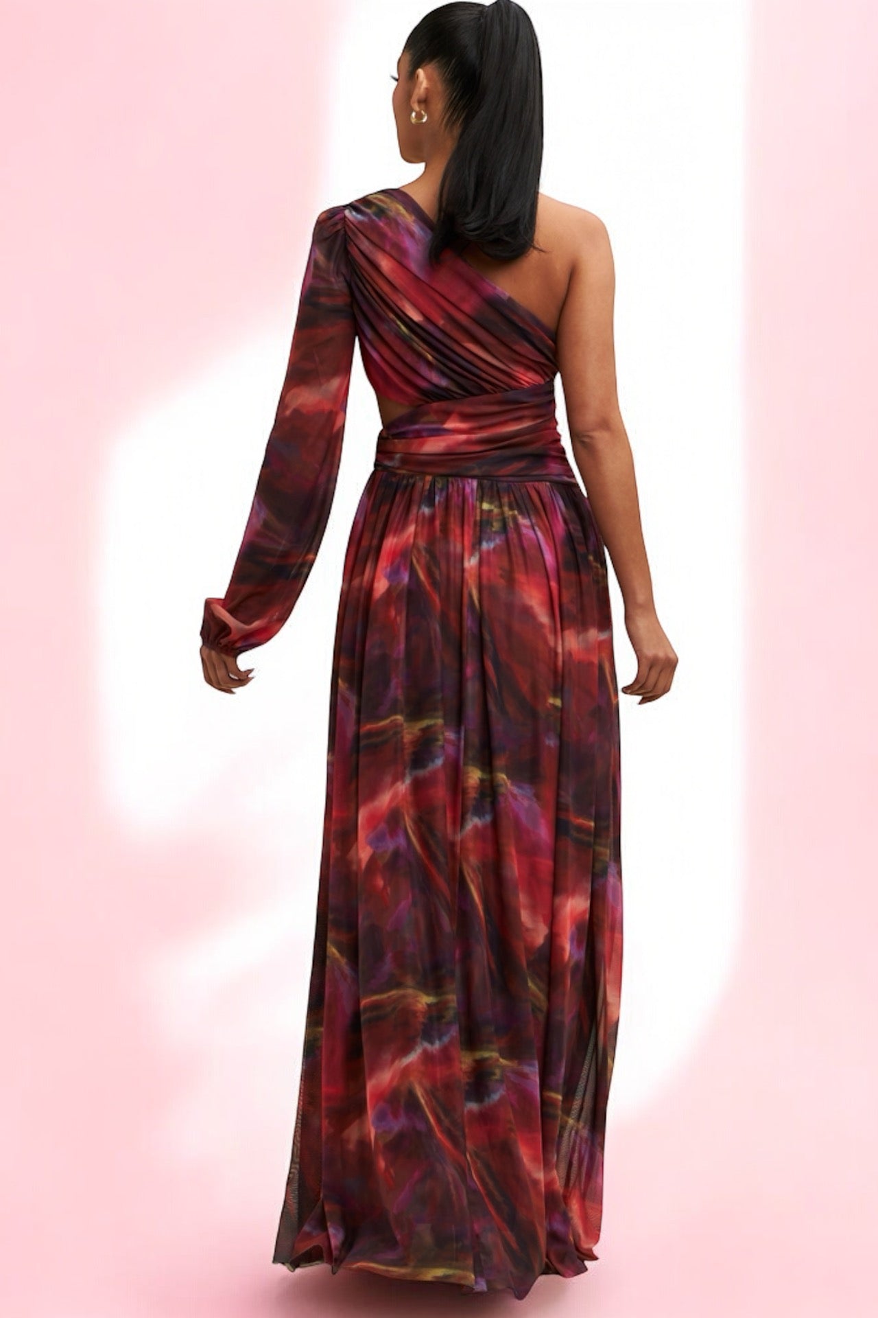 Vestido mesh una manga Colores rust