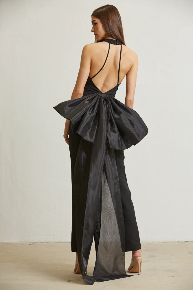Jumpsuit Negro con Bustier Moño atras