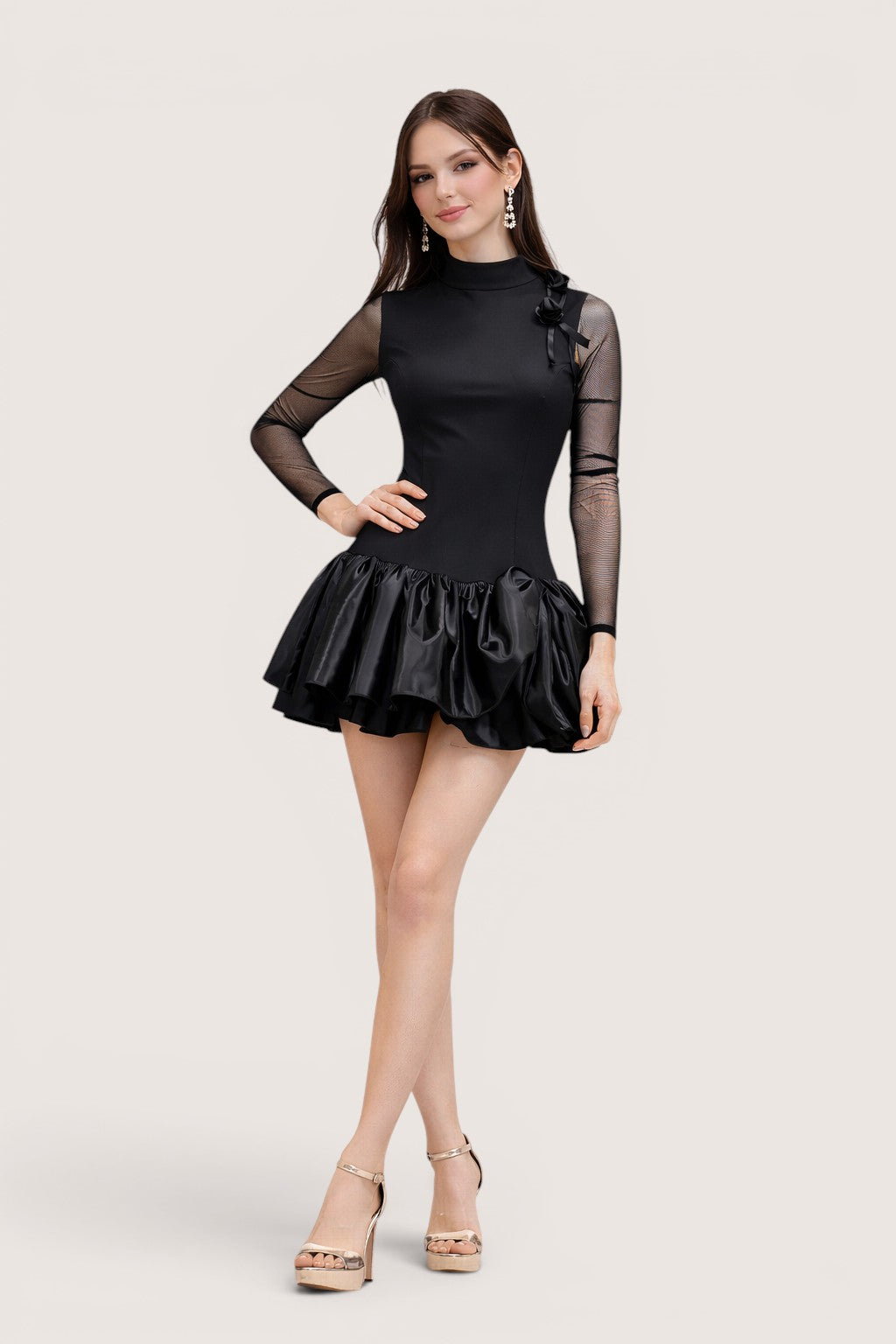 Mini Dress “Black Rose Couture”
