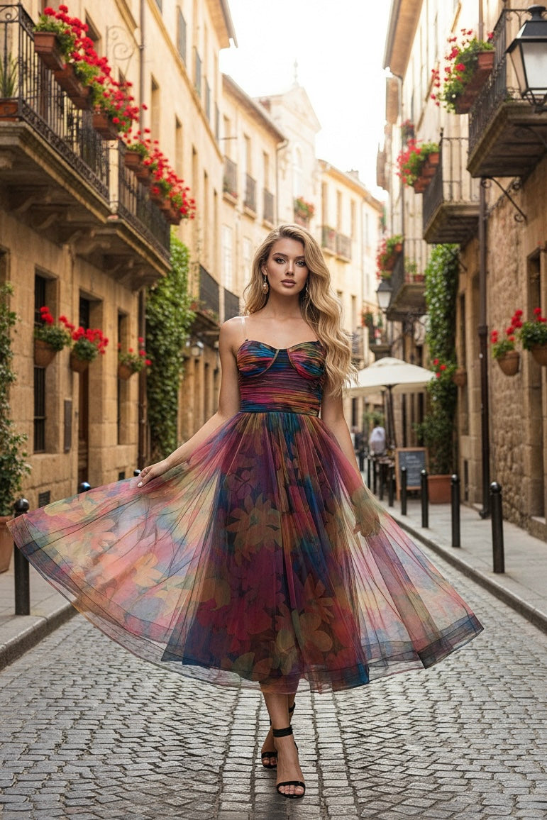 Vestido Midi Multicolor Illusion