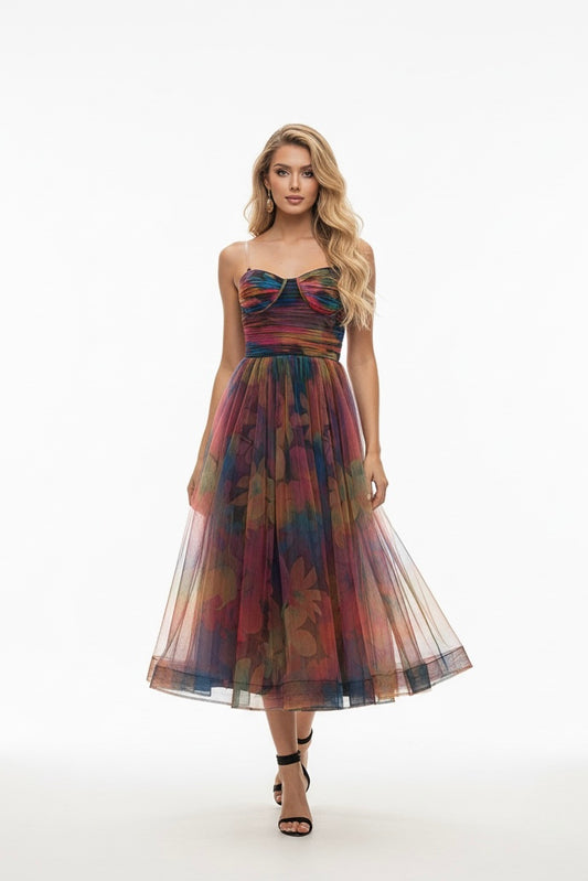 Vestido Midi Multicolor Illusion